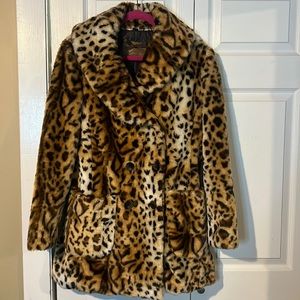 Guess Women’s Size Medium Leo Leopard Print Coat